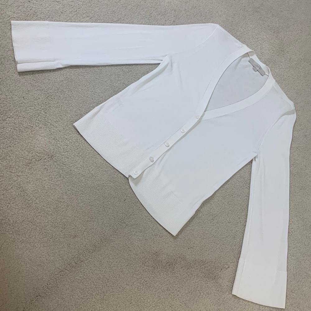 Loft White Cardigan Size XS